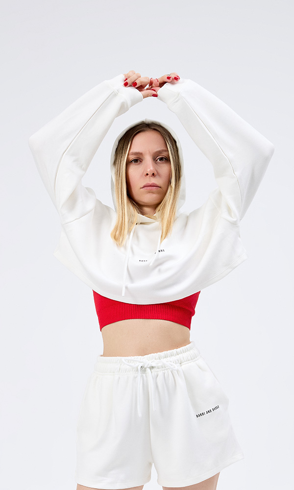 CLEAN WHITE LONG SWEATSHIRT