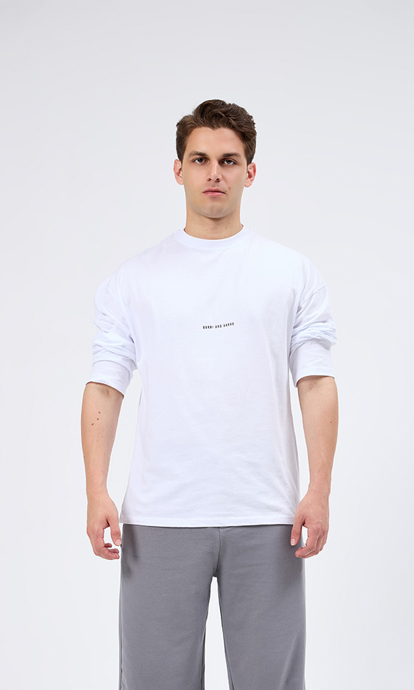 Beyaz Uzun Kollu Tişört