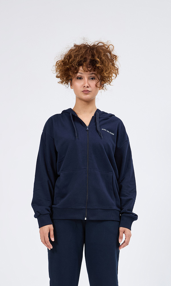 STREET LINE ZIPPER BLUE SWEAT