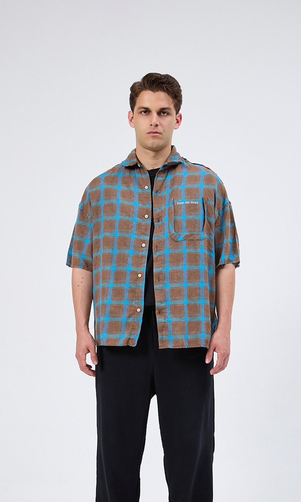 Mavi Ekose Desenli Gömlek