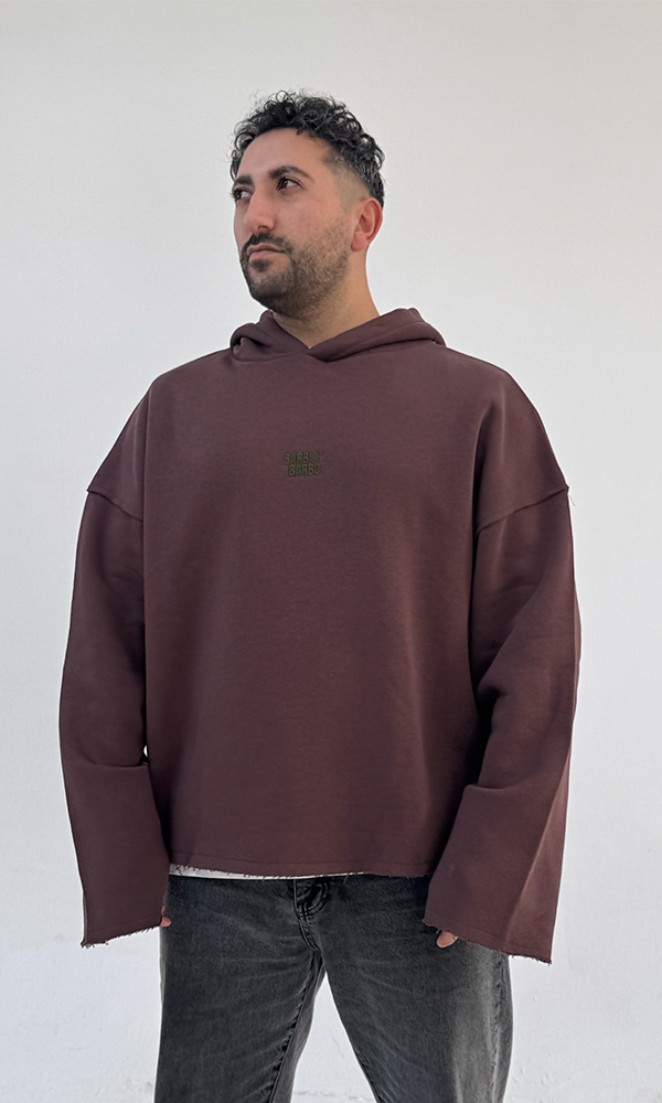 BROWN KAPÜŞONLU OVERSIZE SWEATSHIRT
